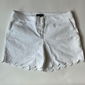 White Scalloped edge Shorts